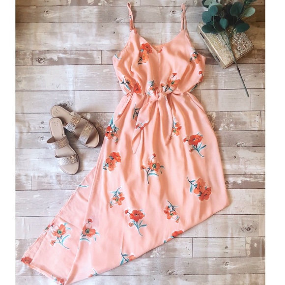 🍭Sweet Deal🍭Peach Front Tie Maxi - Picture 2 of 7